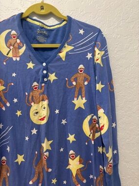 NICK & NORA Sock Monkeys Over-the-Moon Night shirt L